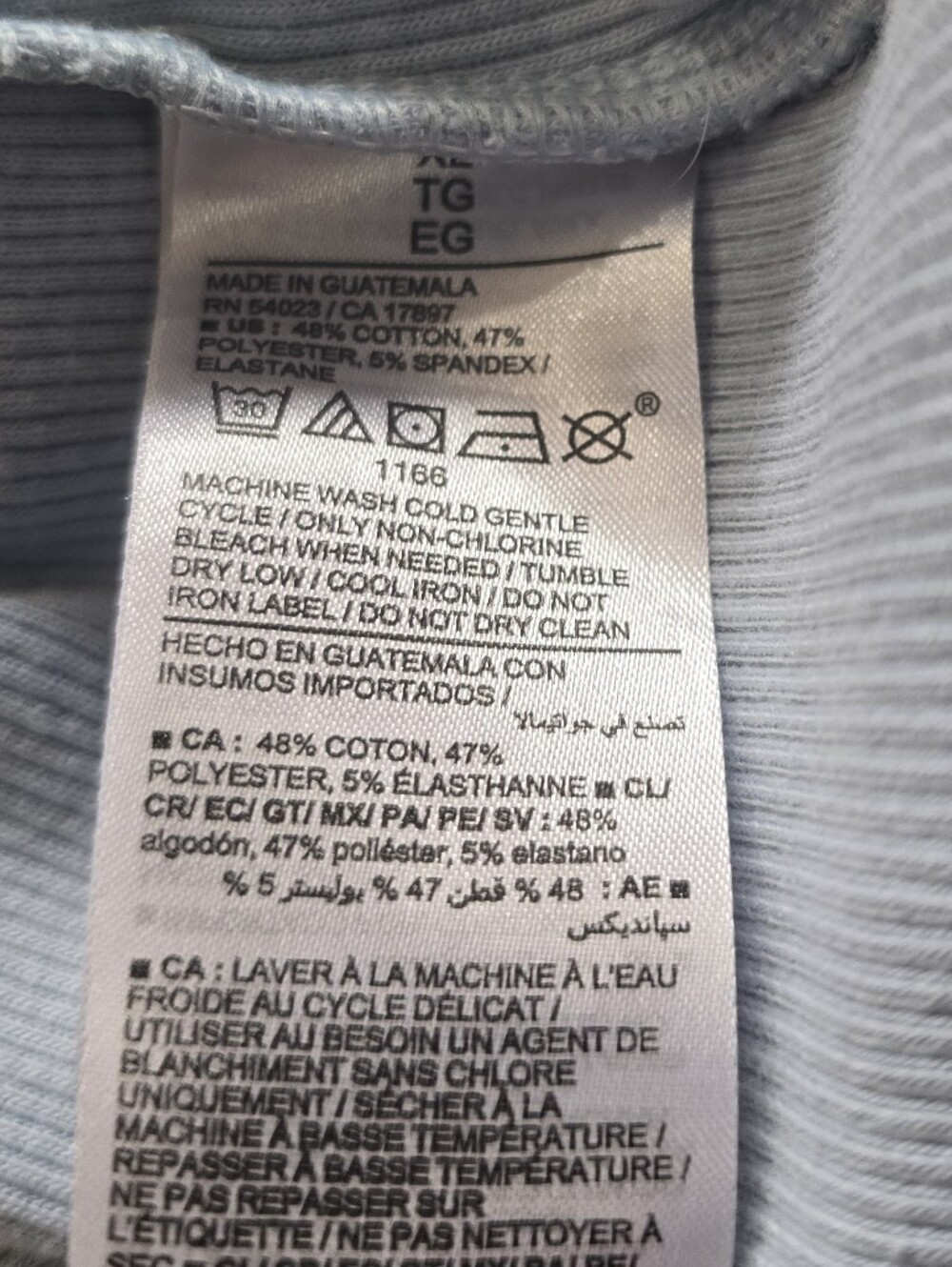Old Navy Snug Rib Crew-Neck Tee Shirt Light Blue Size XL - Picture 6 of 6